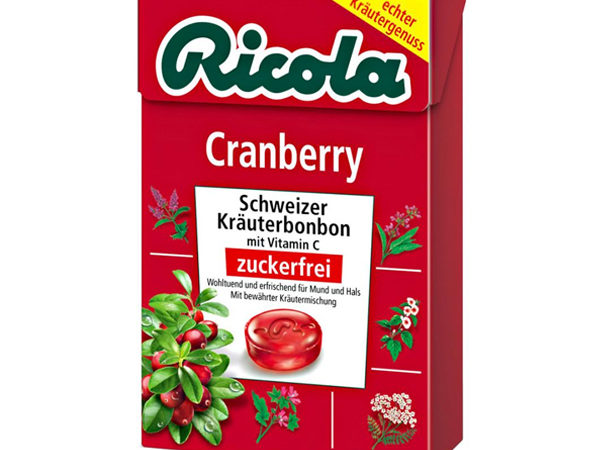 Льодяники Ricola Cranberry (журавлина) 50г